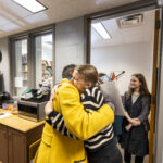 Executive Vice President and Provost Lisa Anderson-Levy hugs Professor Federova.
