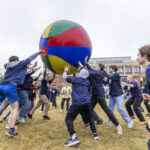 Students play Pushball on Shaw Field
