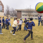 Students play Pushball on Shaw Field