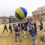 Students play Pushball on Shaw Field