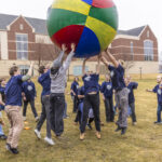 Students play Pushball on Shaw Field