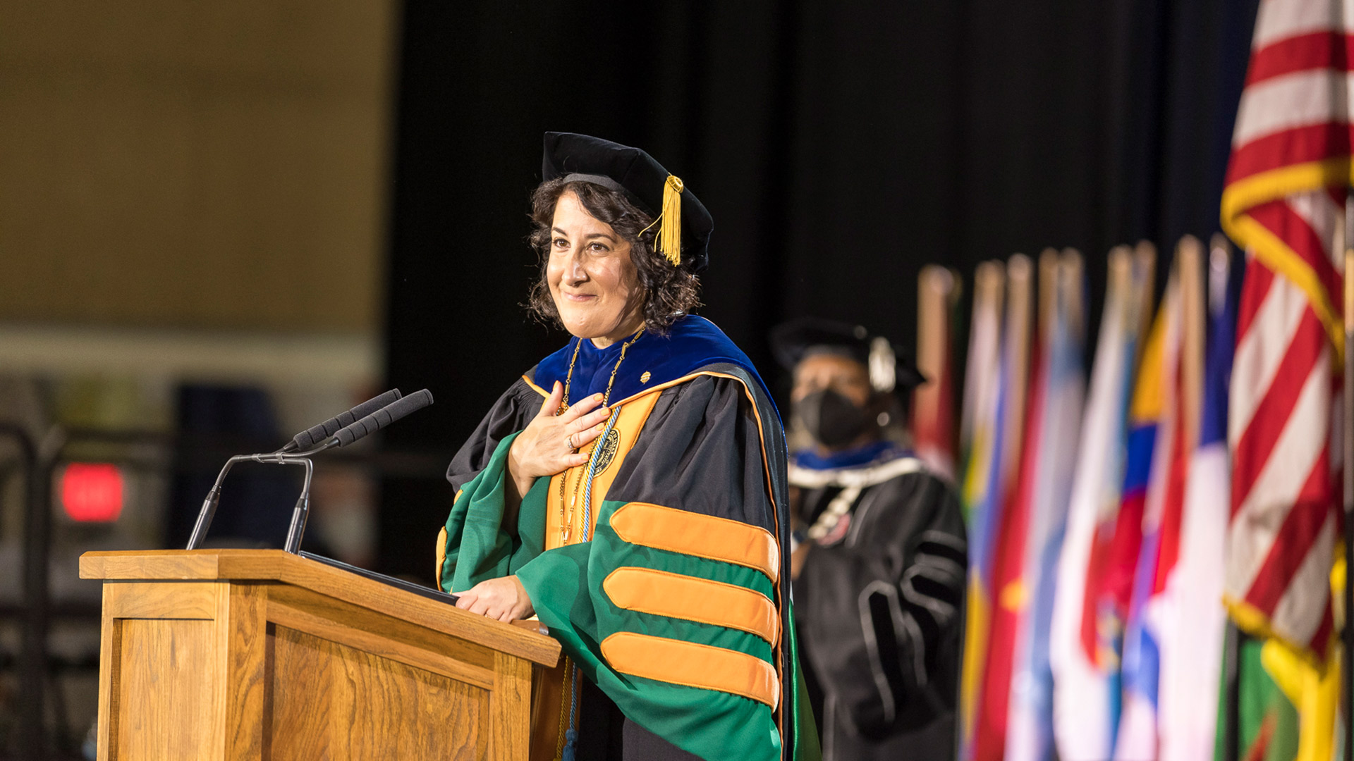 President Suzanne M. Rivera speaking at her Inauguration.
