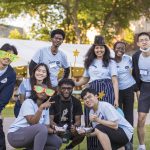 Student workers posing at Reunion