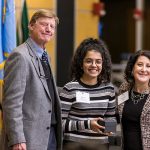 Phil Geier and President Rivera with a student