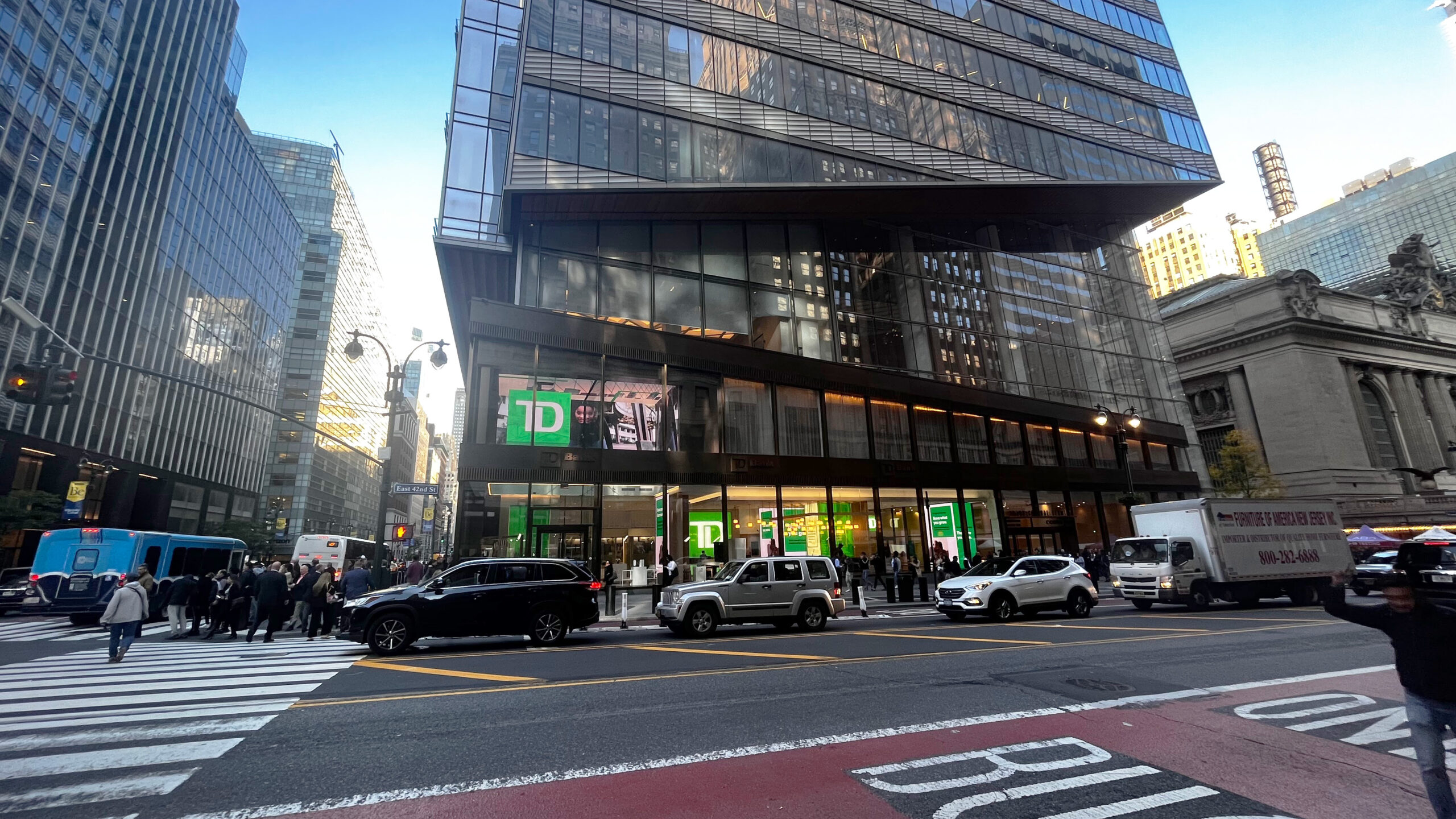 A view of a city street in New York.