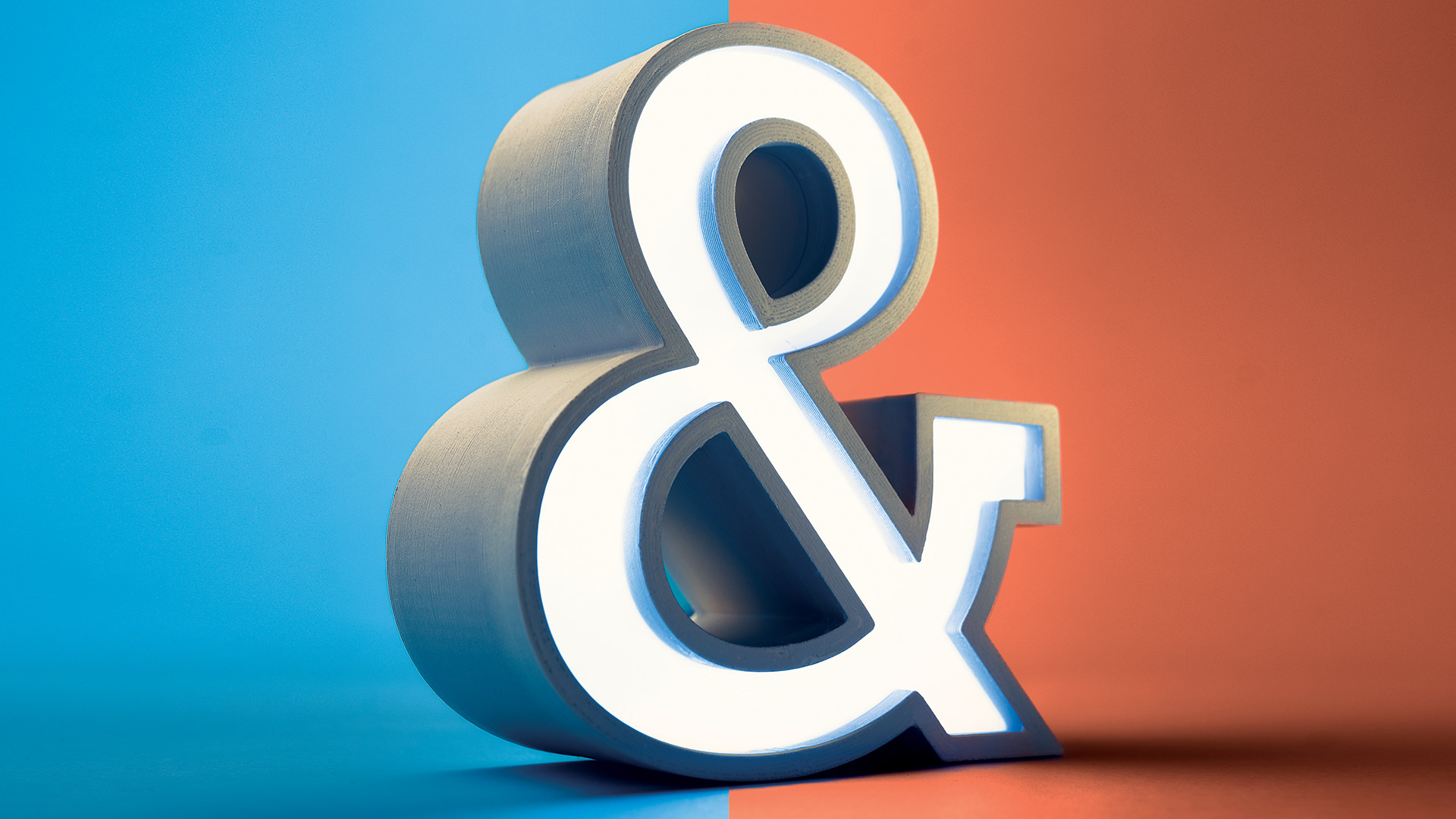 Illustration of an illuminated ampersand
