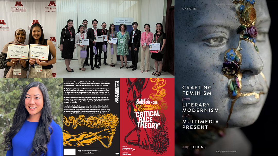 Collage of people and books mentioned in the article