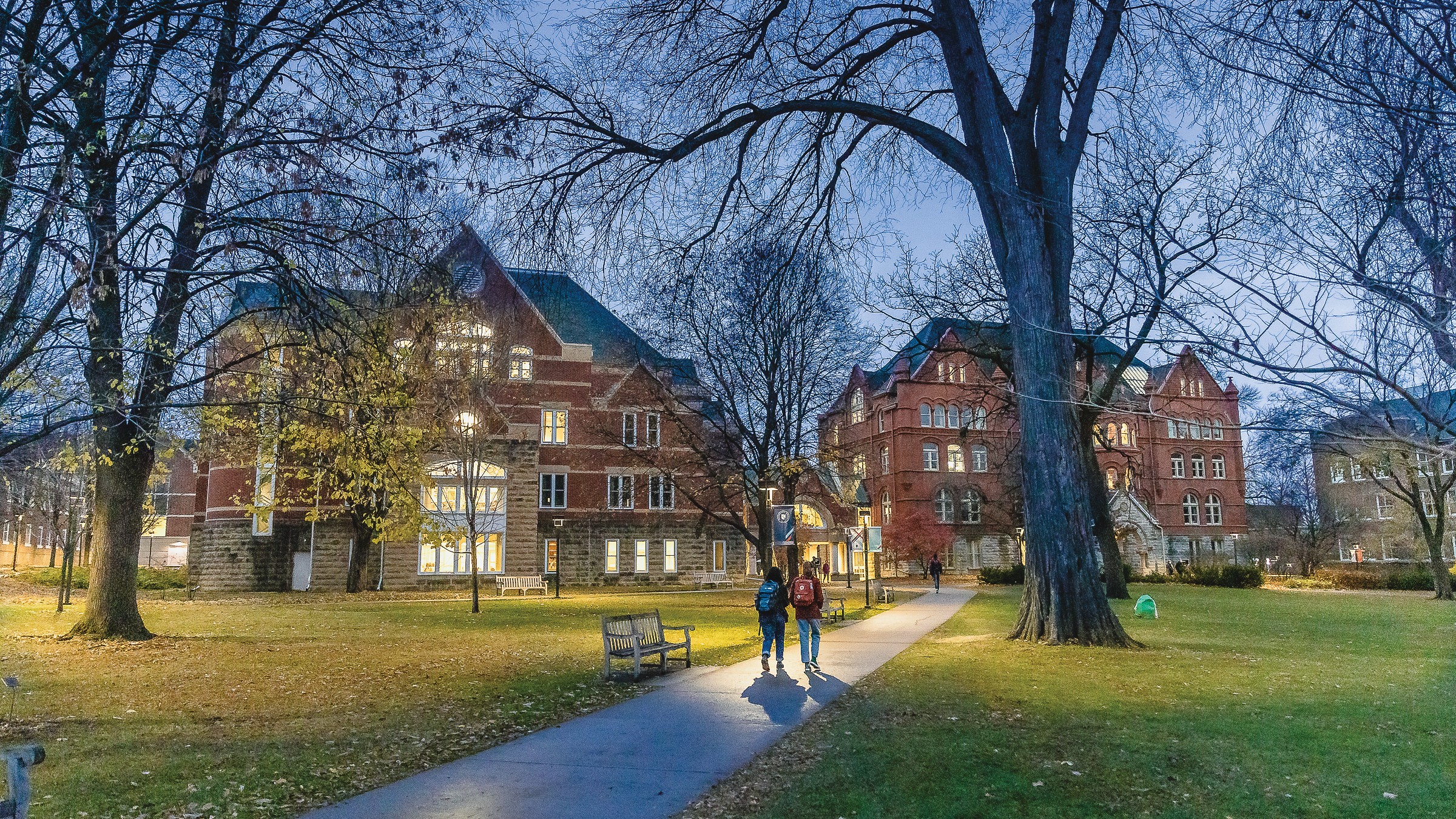 Macalester campus in the evening