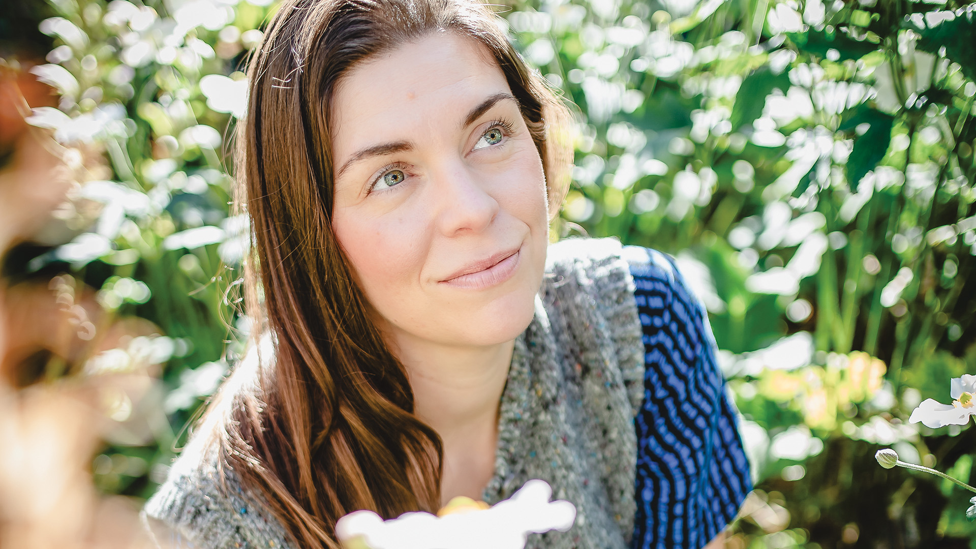 Monica Keaney sitting in a garden