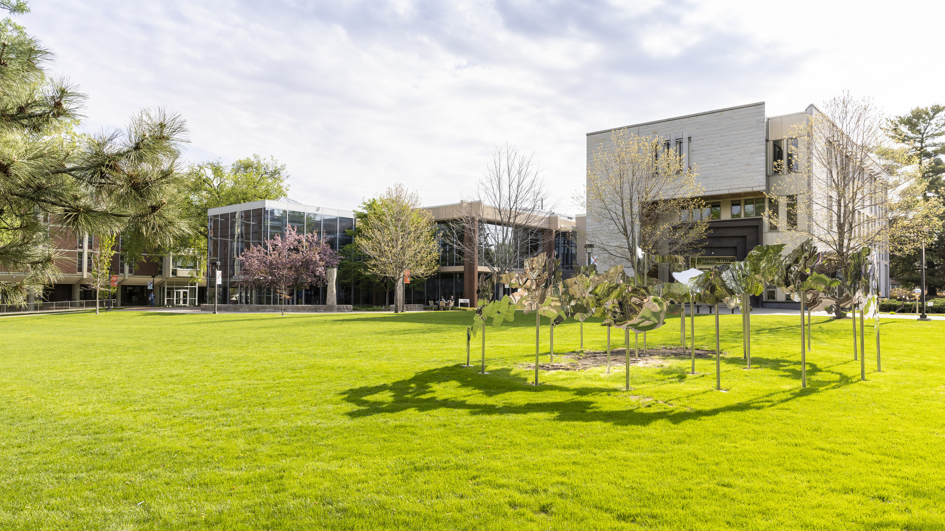 Macalester College campus on a spring day