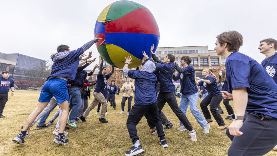 Students playing Pushball on Shaw Field