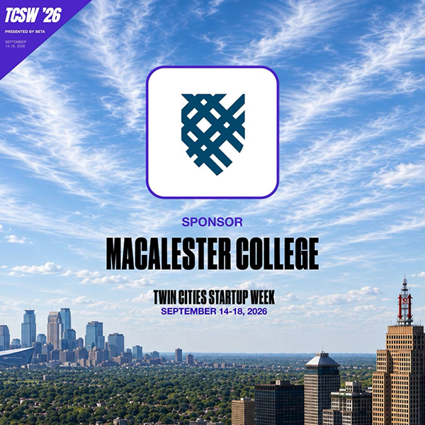 Graphic announcing Twin Cities Startup Week at Macalester
