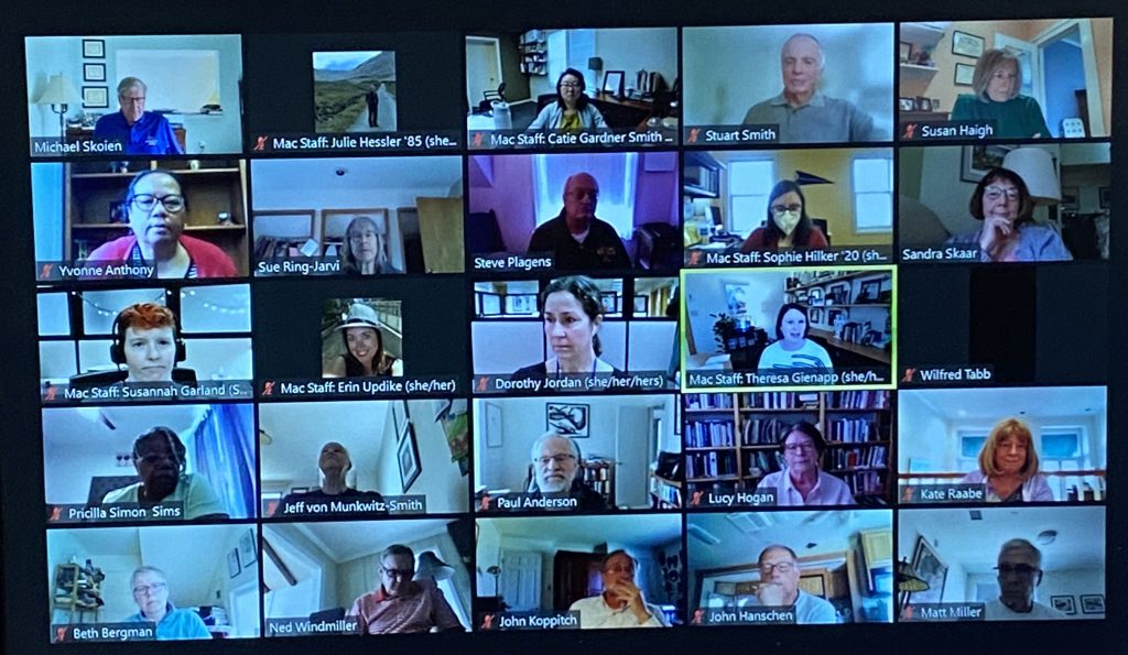 Image of Class of 1973 50th Reunion planning meeting on Zoom.