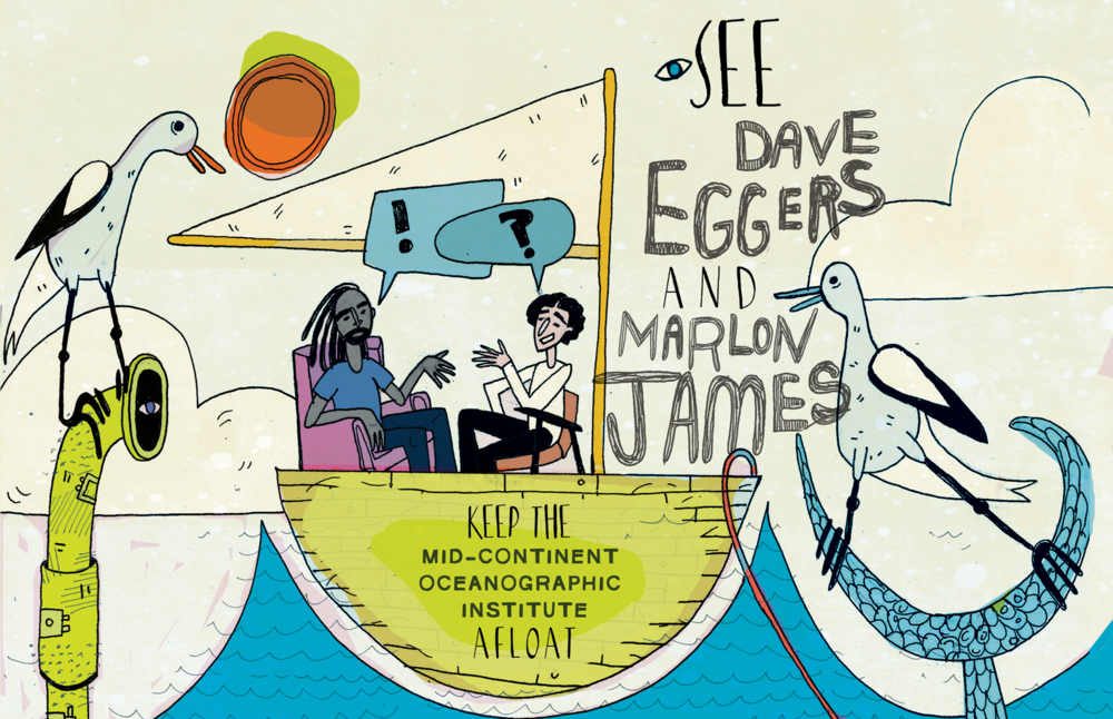 Marlon James and Dave Eggers in Conversation Event Poster Marlon James and Dave Eggers in Conversation Event Poster