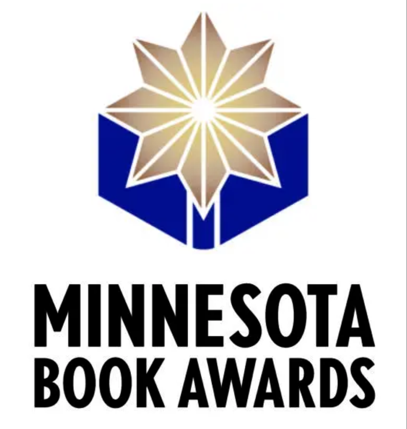 Minnesota Book Awards' blue logo with a gold star above it and its name below.