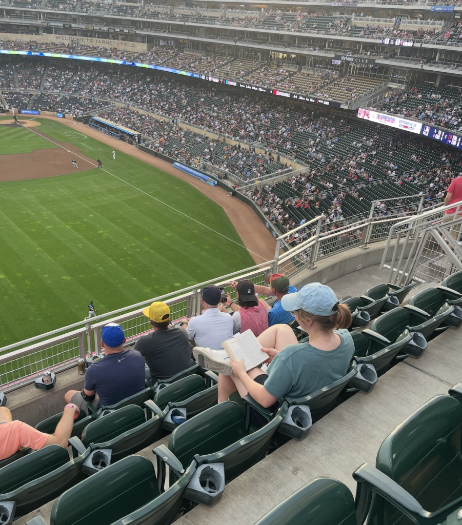 Burgess's baseball class at the Twins' game