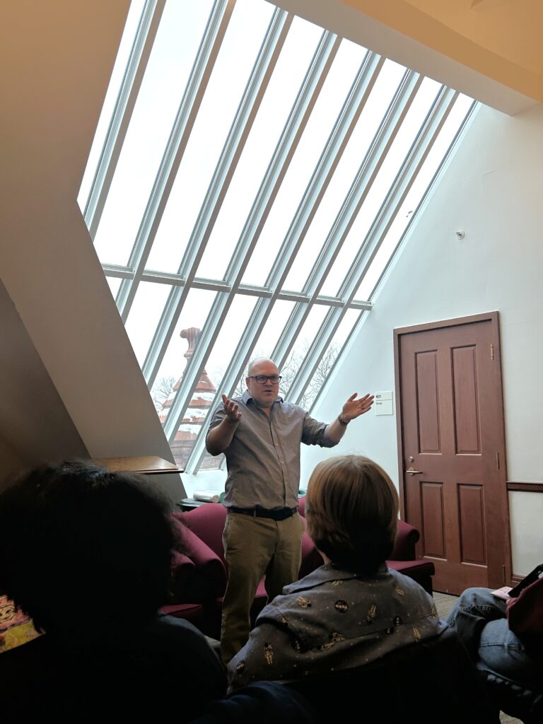 Prof. Steven Woodward talking at the anthology release party