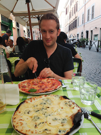 Peter Bognanni Eating Pizza in Rome