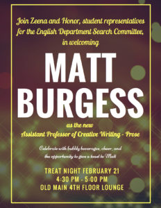 Matt Burgess celebration poster