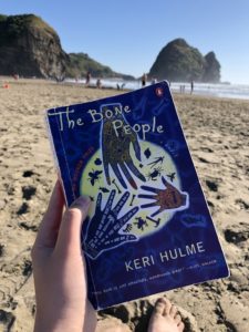 "The Bone People" by Keri Hulme on a beach