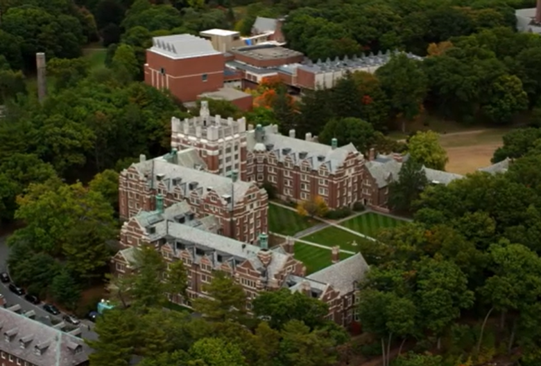 Aerial view of Wellesley College