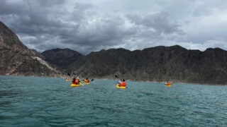 Students kayaking in Argentina